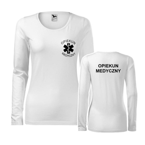 Koszulka Damska Długi Rękaw Opiekun Medyczny