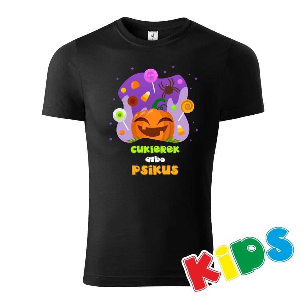Koszulka Dziecięca T-shirt Halloween Cukierek Albo Psikus