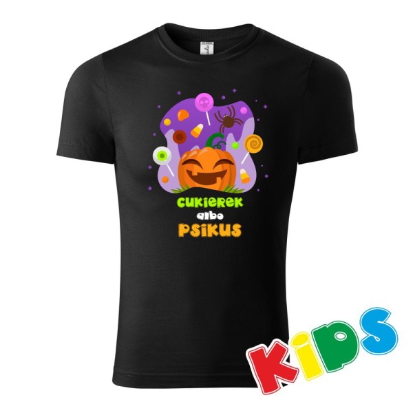 Koszulka Dziecięca T-shirt Halloween Cukierek Albo Psikus