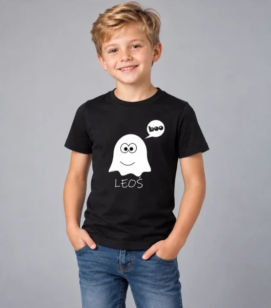 Koszulka Dziecięca T-shirt Halloween Boo – dziecko w koszulce