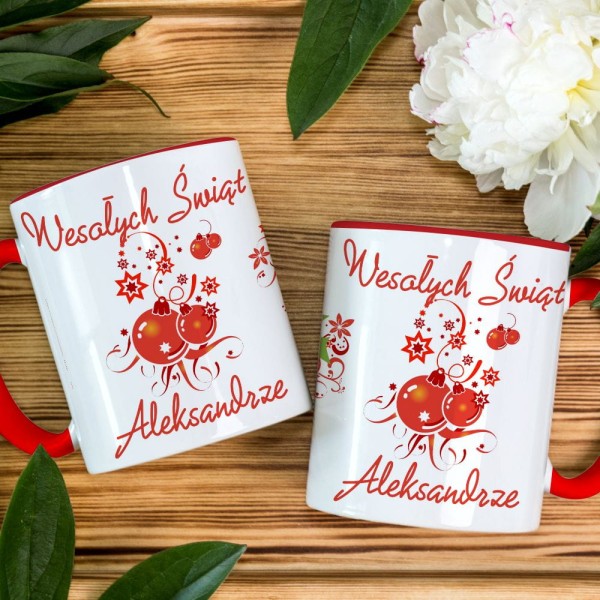 Kubek Czerwony Świąteczny Z Dedykacją