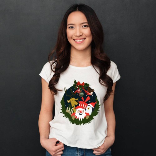 Koszulka Damska Świąteczna