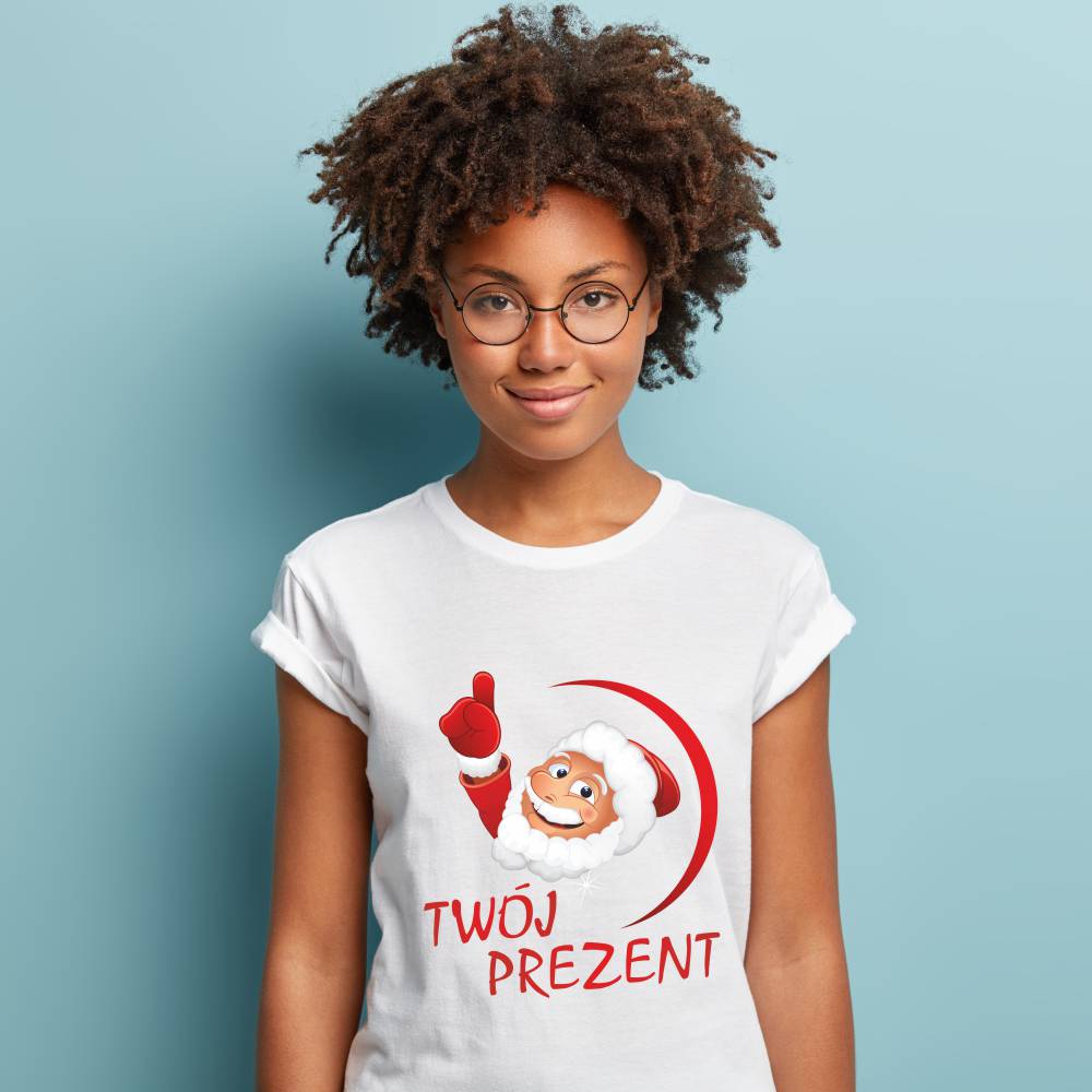 Koszulka Damska T-Shirt Świąteczna Twój Prezent