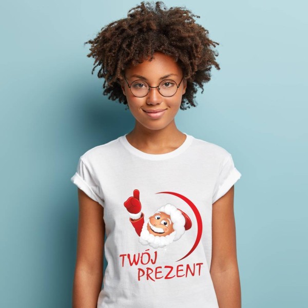 Koszulka Damska T-Shirt Świąteczna Twój Prezent