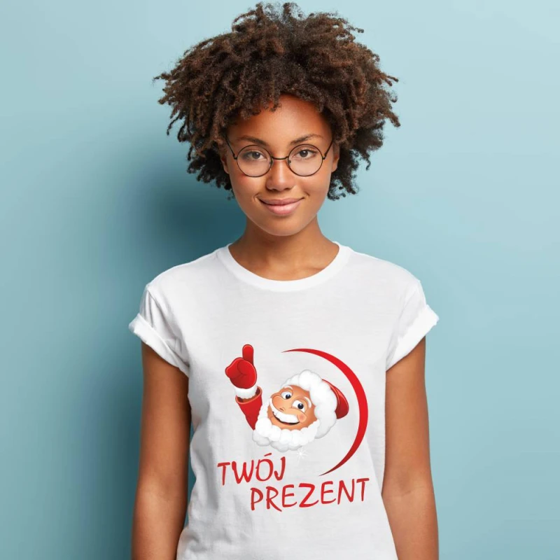 Koszulka Damska T-Shirt Świąteczna Twój Prezent