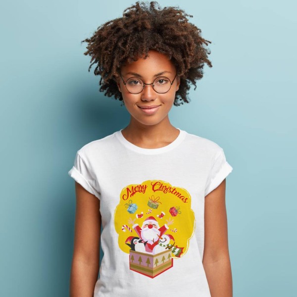 Koszulka Damska T-Shirt Świąteczna Merry Christmas