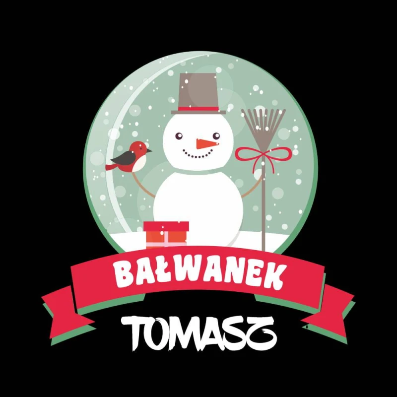 Koszulka Męska T-Shirt Świąteczna Bałwanek + imię