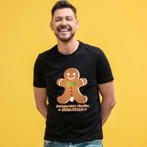 Koszulka Męska T-Shirt Świąteczne Ciacho + imię