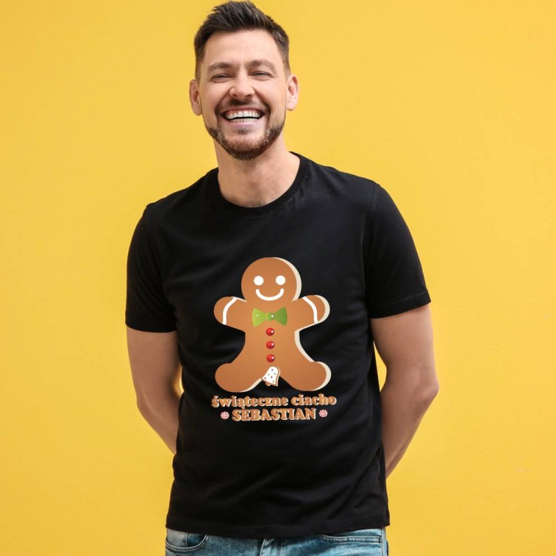 Koszulka Męska T-Shirt Świąteczne Ciacho + imię