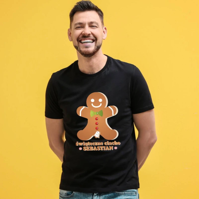 Koszulka Męska T-Shirt Świąteczne Ciacho + imię