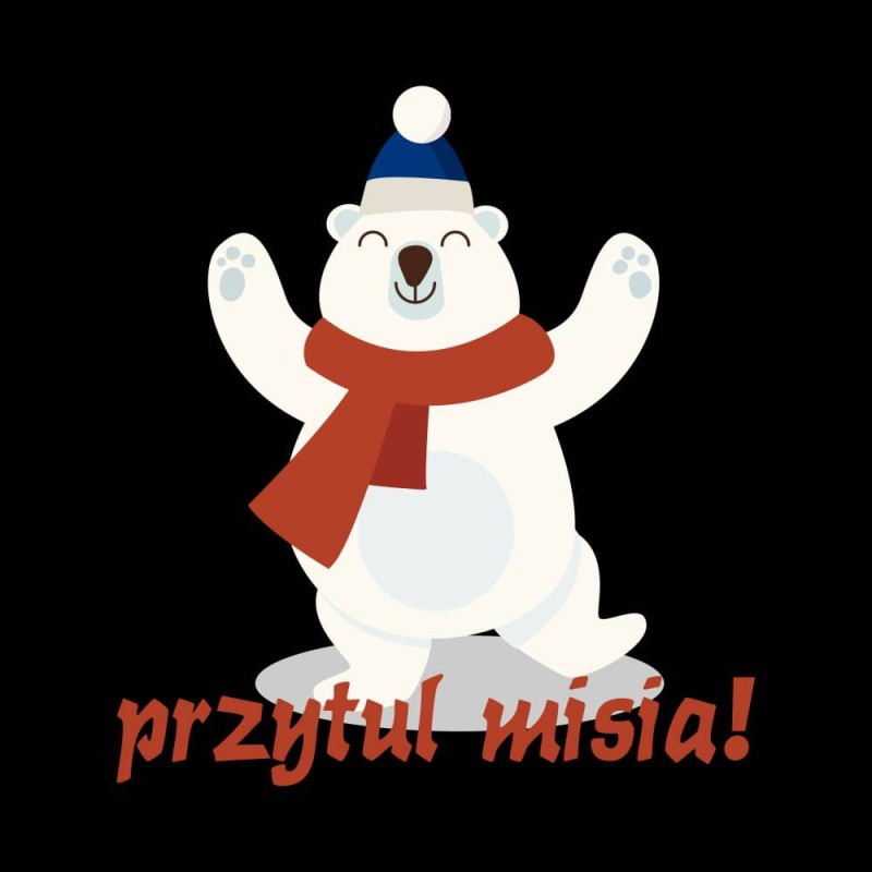 Koszulka Męska T-Shirt Świąteczna Przytul Misia