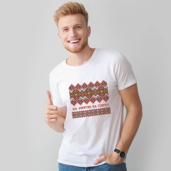 Koszulka Męska T-Shirt Na Sweter Za Ciepło