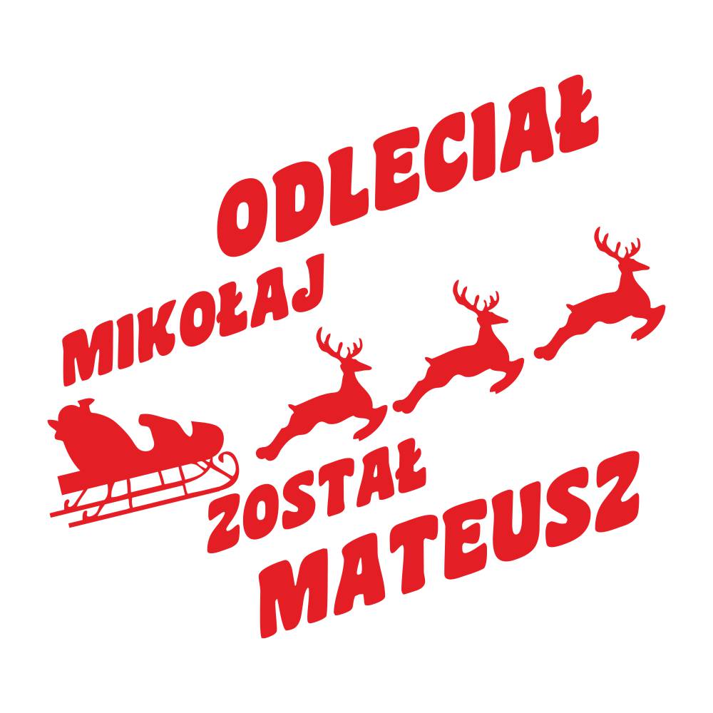 Koszulka Męska T-Shirt Świąteczna Mikołaj Odleciał