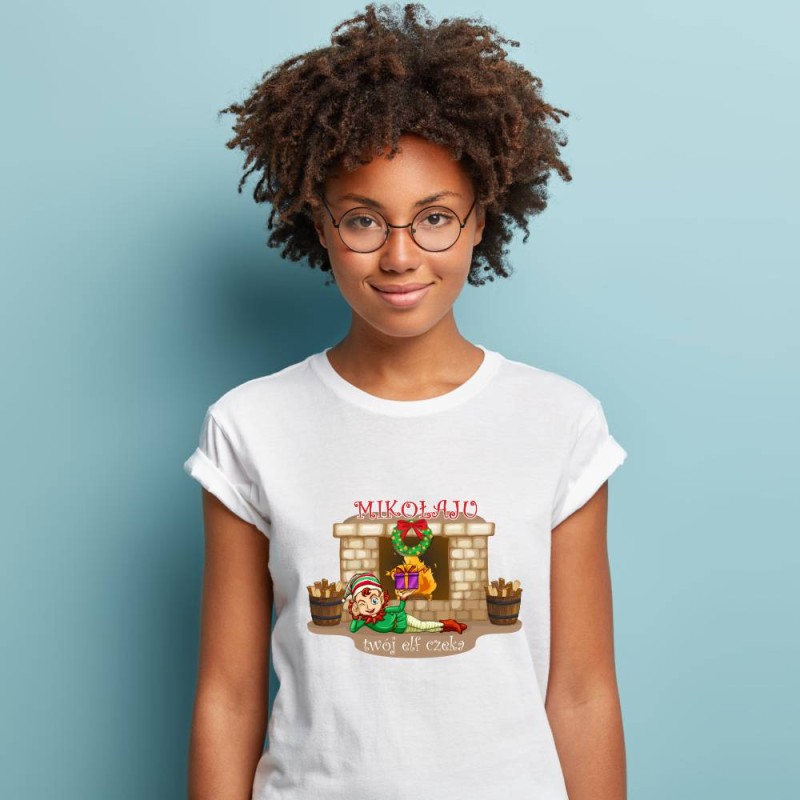 Koszulka Damska T-Shirt Twój Elf Czeka