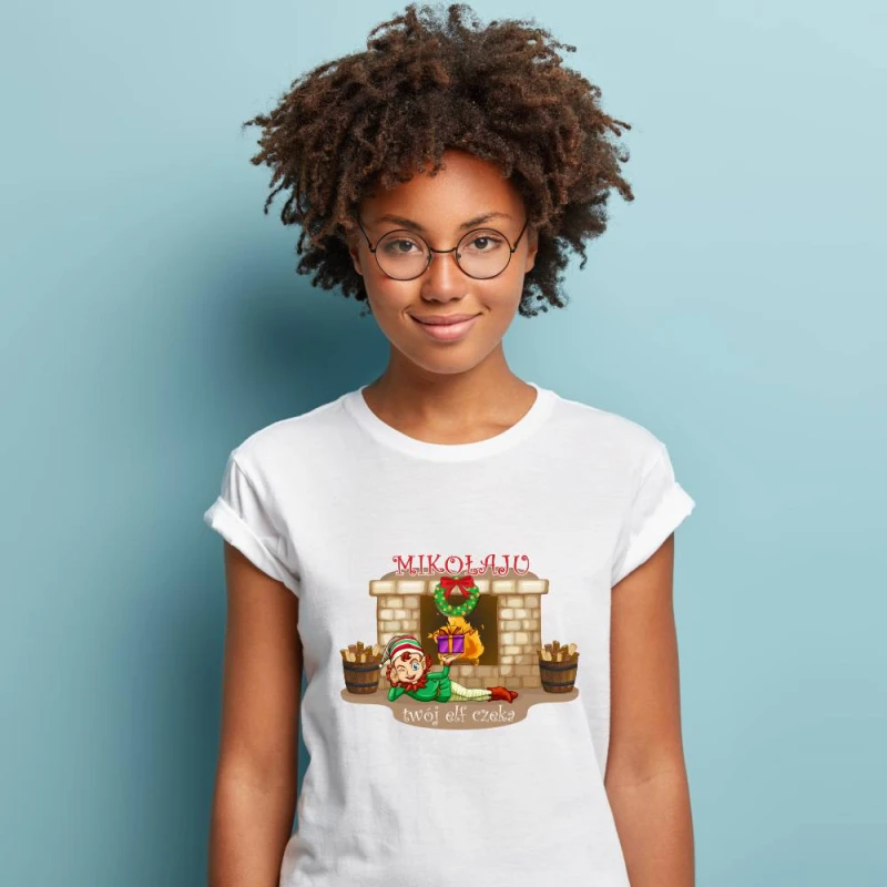 Koszulka Damska T-Shirt Twój Elf Czeka