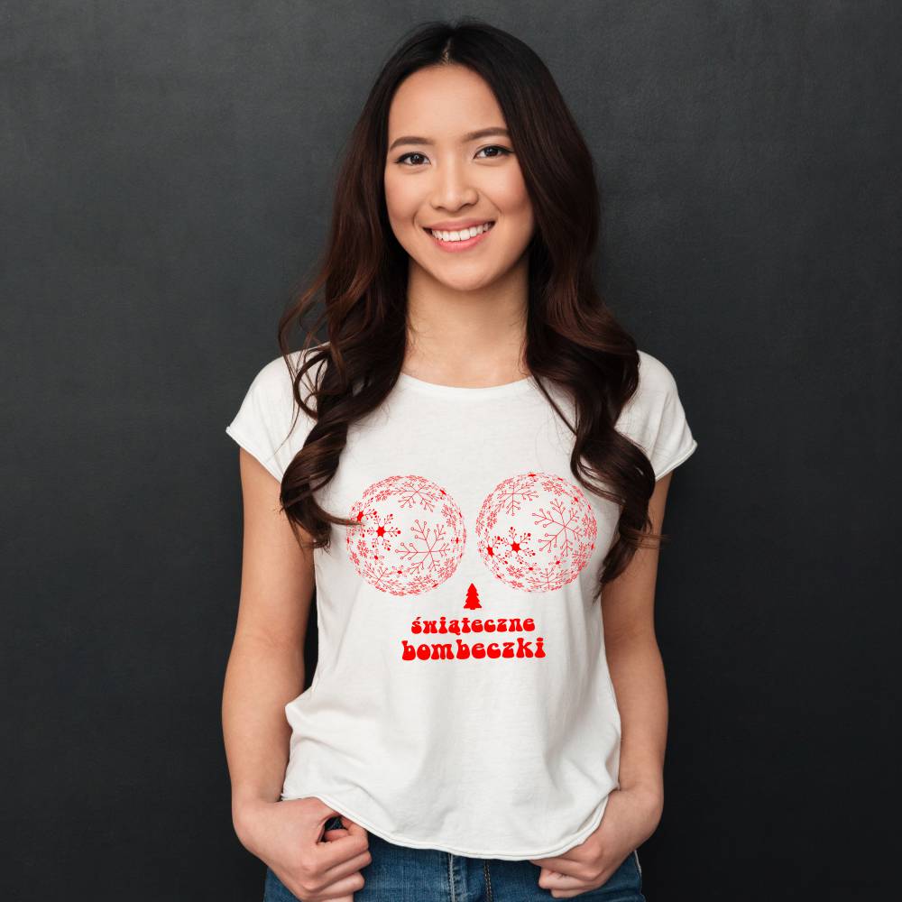 Koszulka Damska T-Shirt Świąteczne Bombeczki