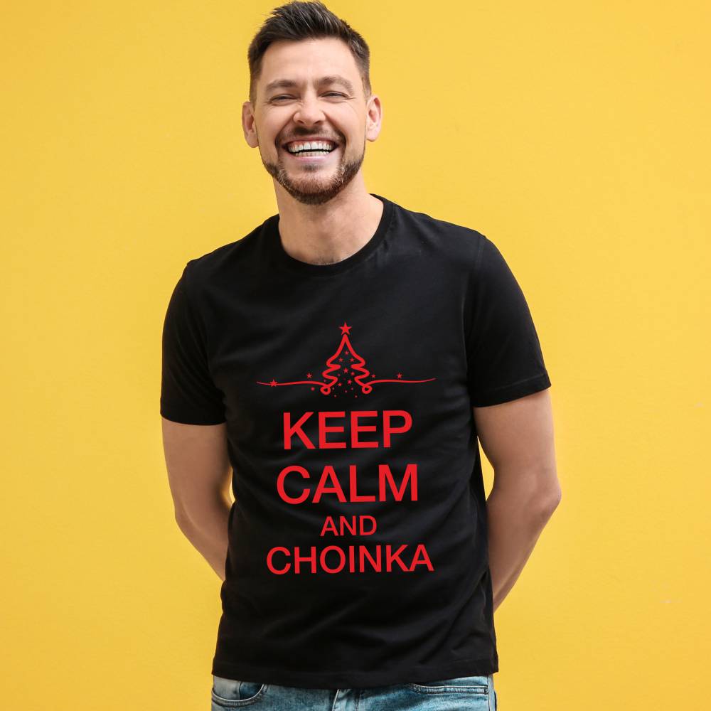 Koszulka Męska T-Shirt Keep Calm And Choinka