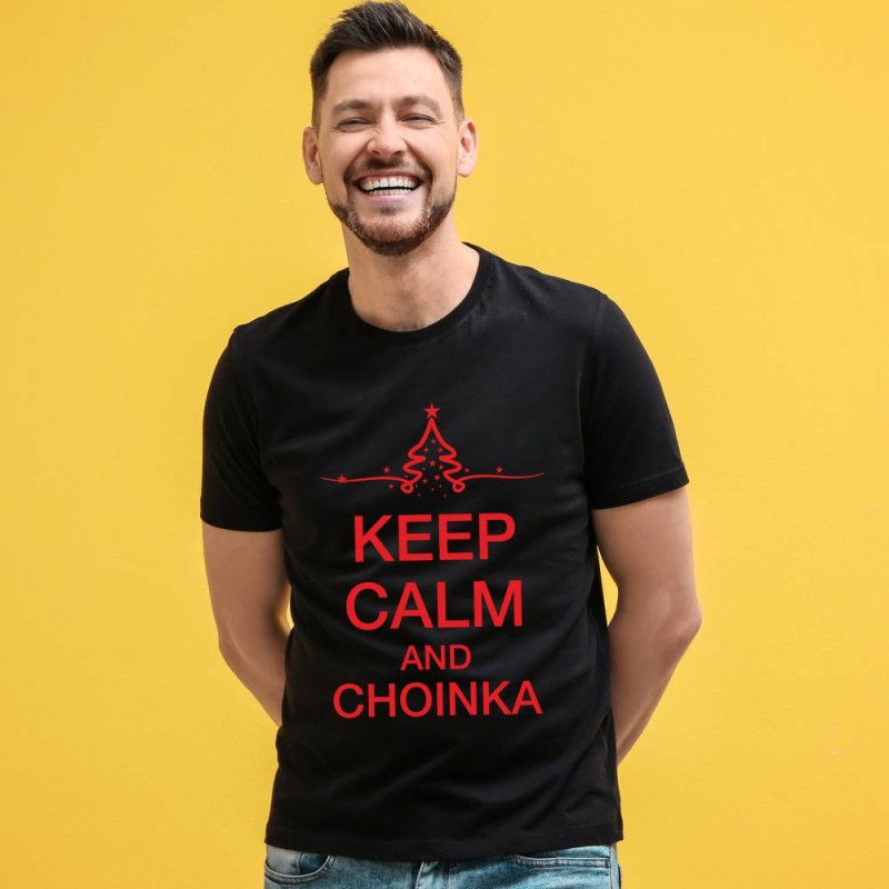 Koszulka Męska T-Shirt Keep Calm And Choinka