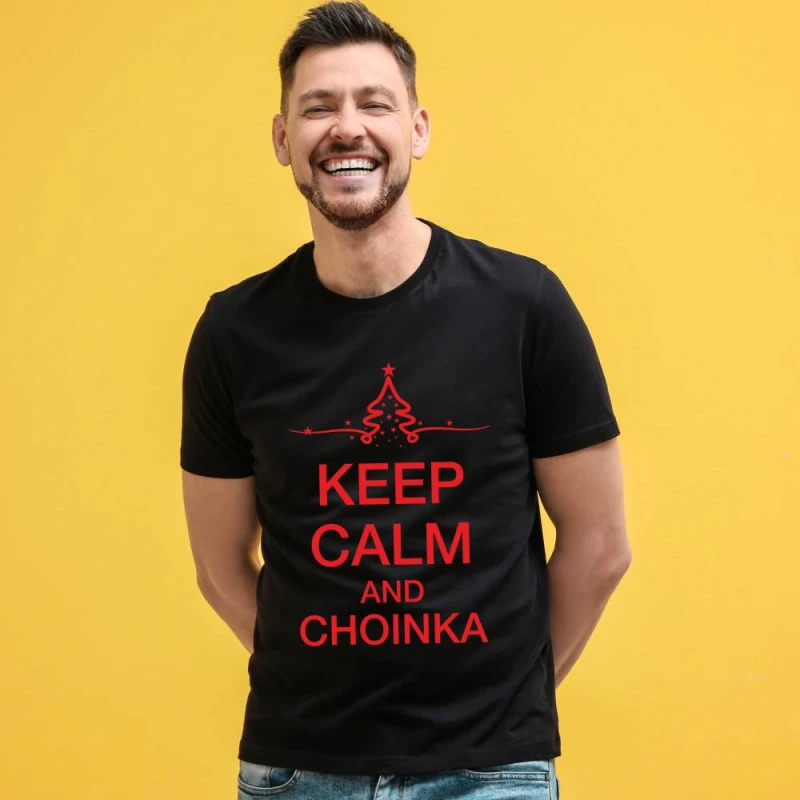 Koszulka Męska T-Shirt Keep Calm And Choinka