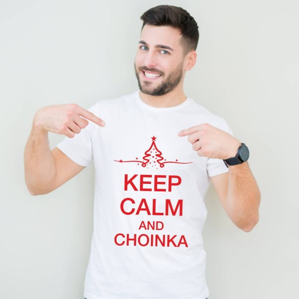 Koszulka Męska T-Shirt Keep Calm And Choinka