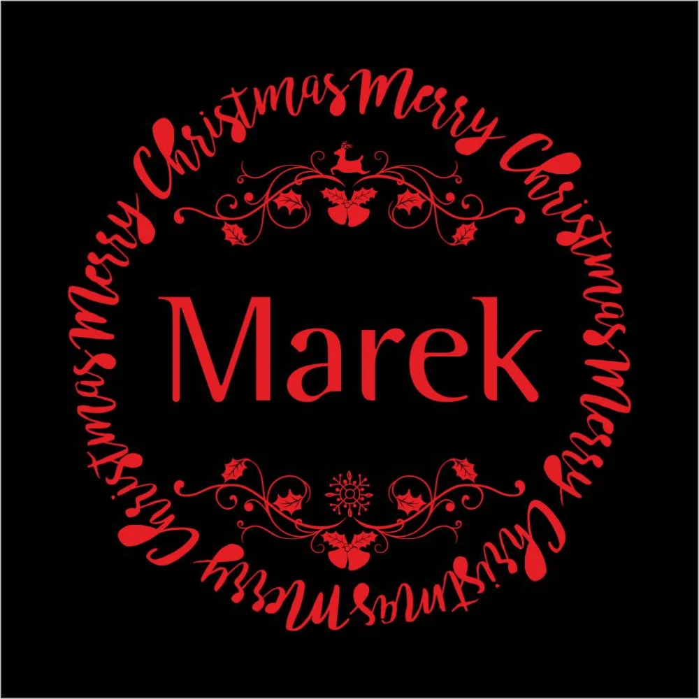 Koszulka Męska T-Shirt Świąteczna Z Imieniem