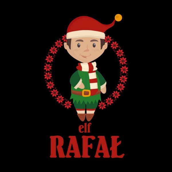 Koszulka Męska T-Shirt Świąteczna  Elf Z Imieniem