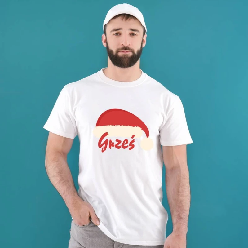 Koszulka Męska T-Shirt Świąteczna Z Imieniem
