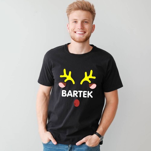 Koszulka Męska Świąteczna Jeleń