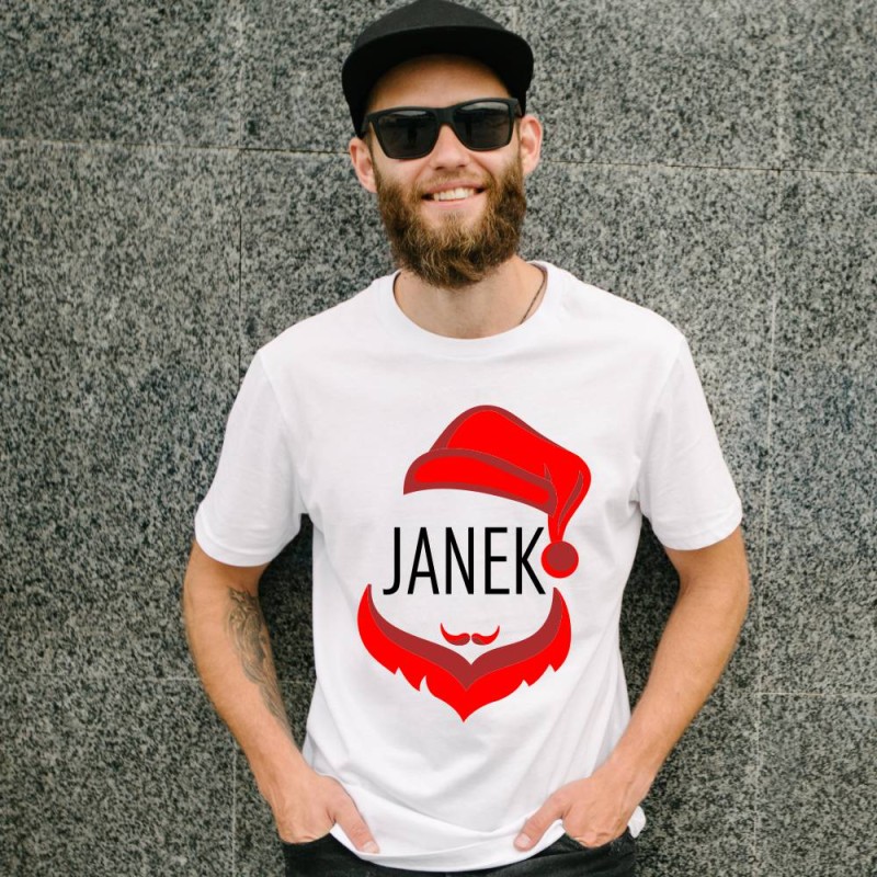 Koszulka Męska T-Shirt Świąteczna Mikołaj