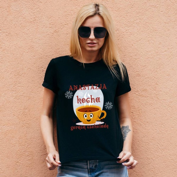 Koszulka Damska T-Shirt Świąteczna Z Imieniem