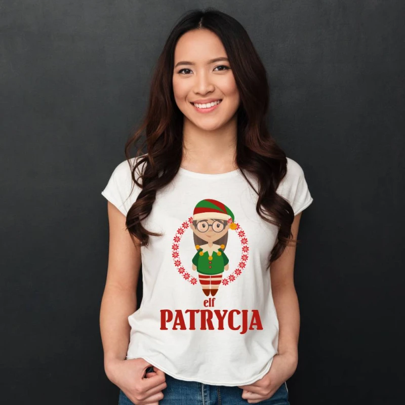 Koszulka Damska T-Shirt Elf Z Twoim Imieniem