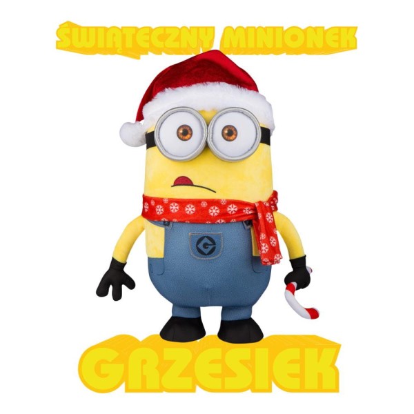 Koszulka Męska T-Shirt Świąteczny Minionek Z Imieniem