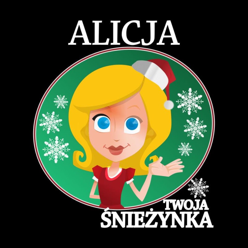 Koszulka Damska T-Shirt Urocza Śnieżynka + imię