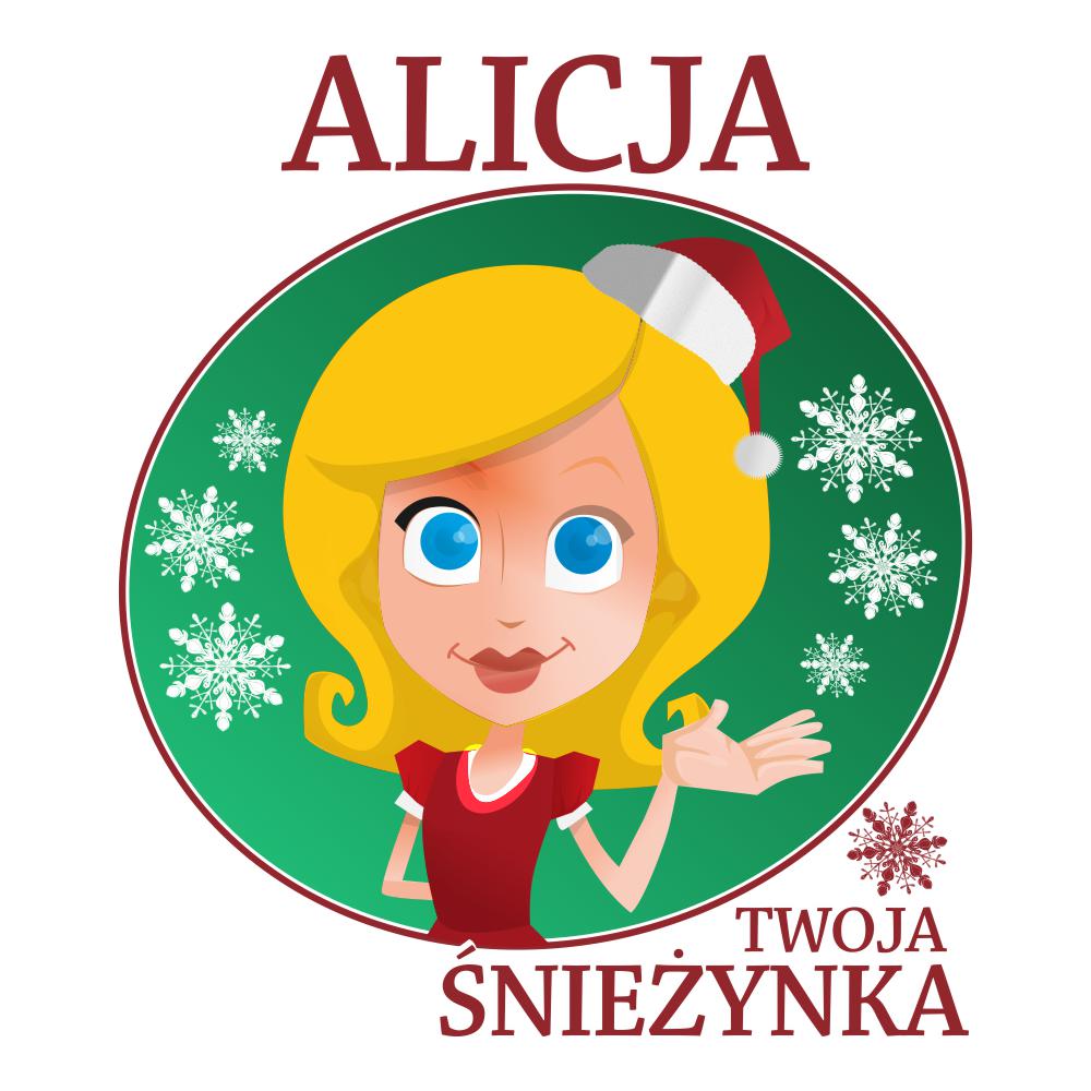 Koszulka Damska T-Shirt Urocza Śnieżynka + imię