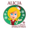 Koszulka Damska T-Shirt Urocza Śnieżynka + imię