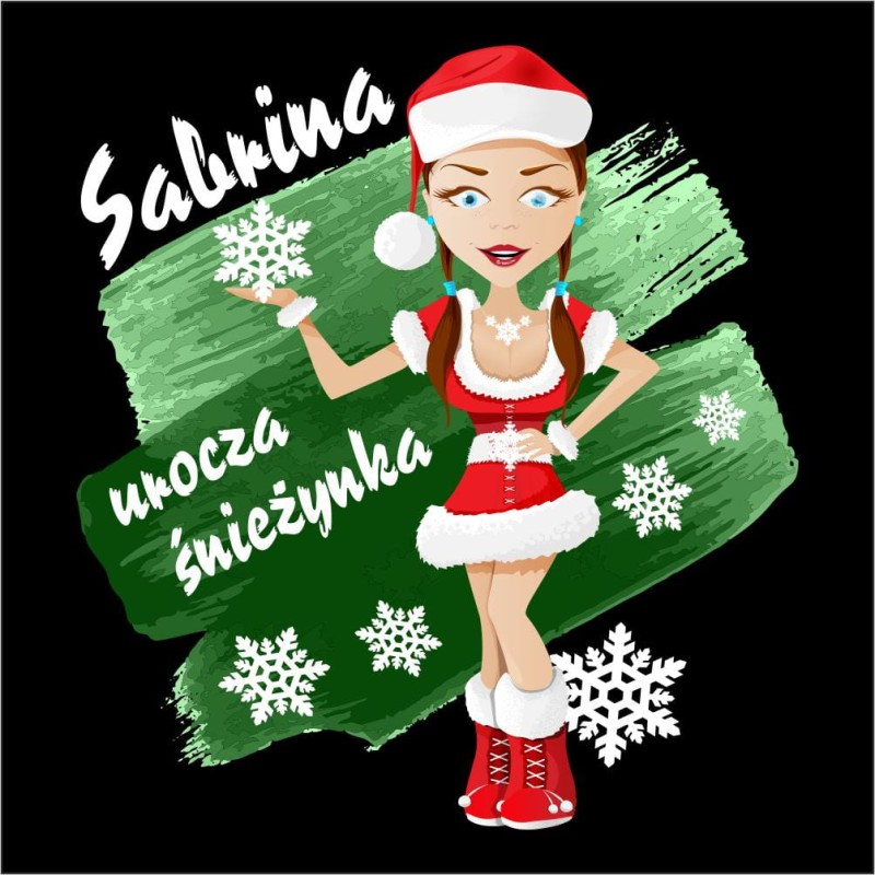 Koszulka Damska T-Shirt Urocza Śnieżynka + imię