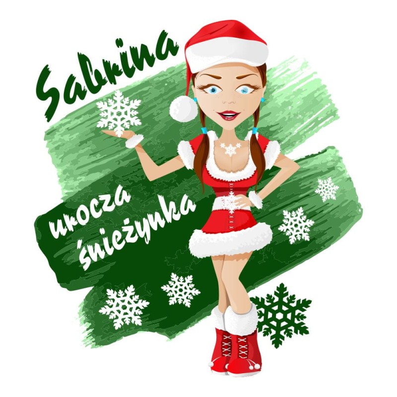 Koszulka Damska T-Shirt Urocza Śnieżynka + imię