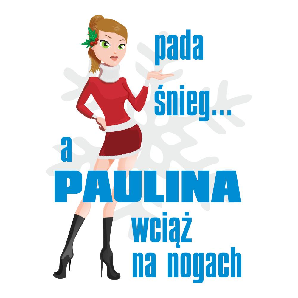 Koszulka Damska T-Shirt Pada Śnieg + imię