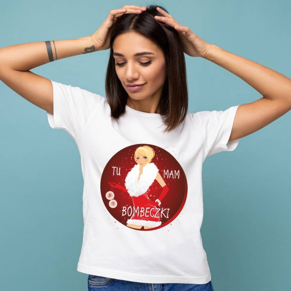 Koszulka Damska T-Shirt Tu Mam Bombeczki
