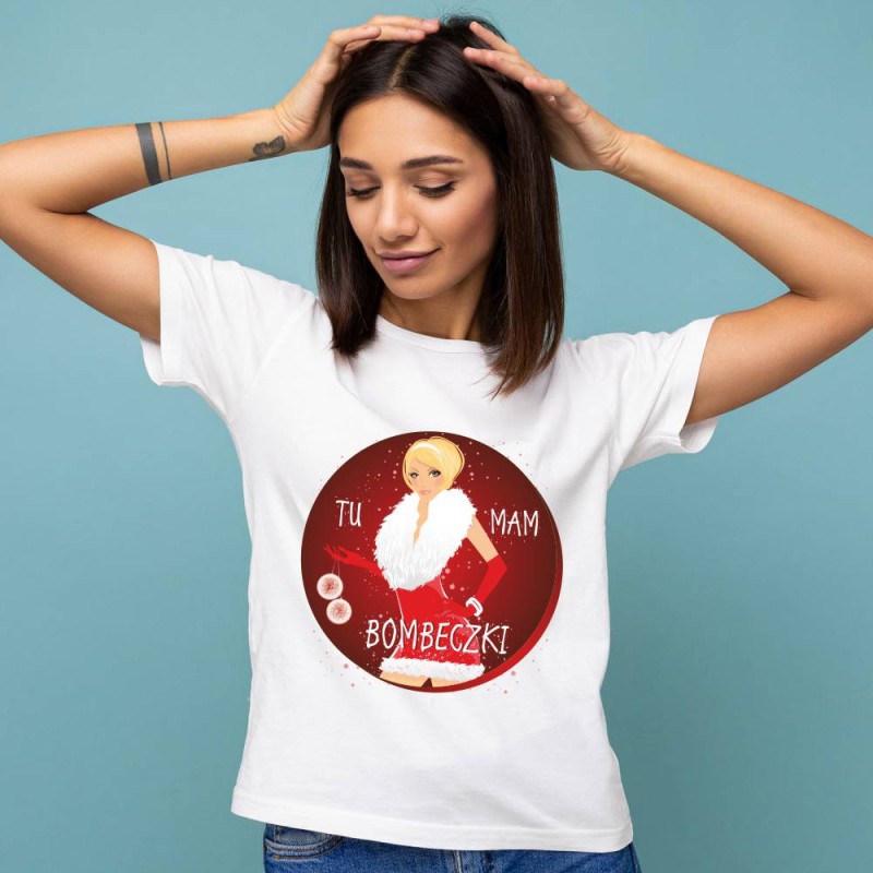 Koszulka Damska T-Shirt Tu Mam Bombeczki