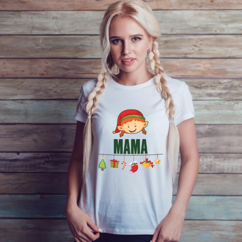 Koszulka Damska T-Shirt Mama Mikołajkowa