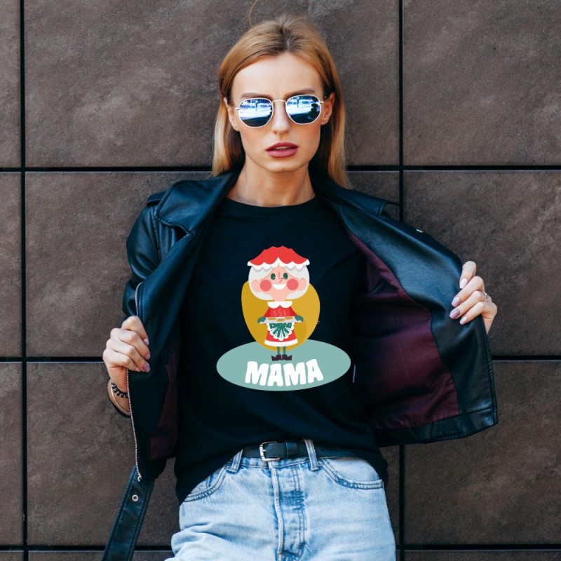Koszulka Damska T-Shirt Świąteczna Mama