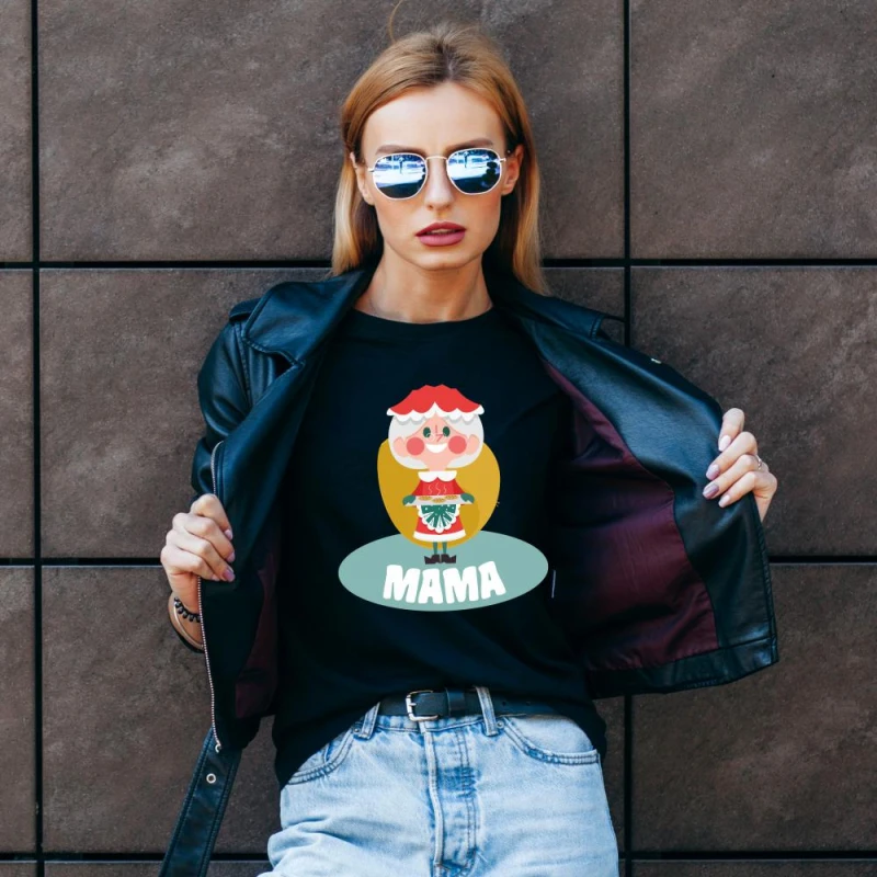 Koszulka Damska T-Shirt Świąteczna Mama