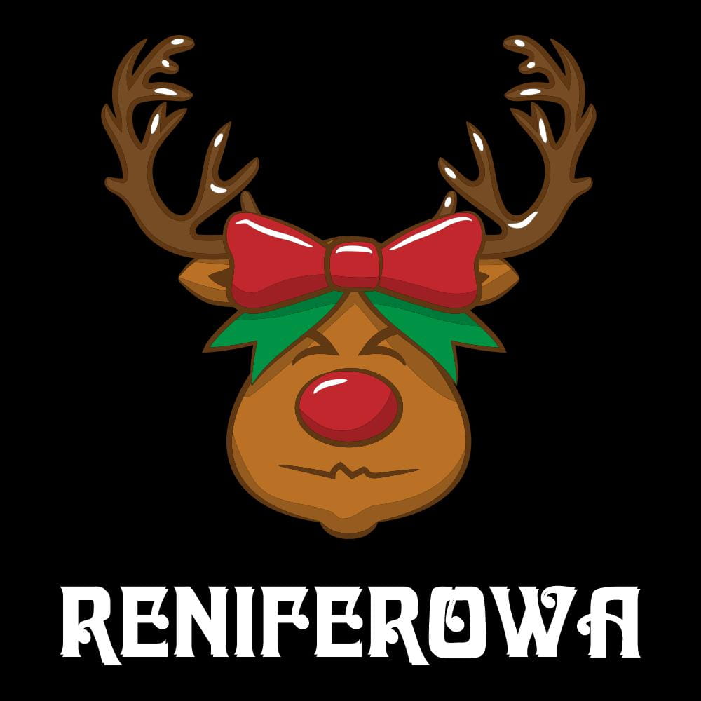 Koszulka Damska T-Shirt Świąteczna Reniferowa
