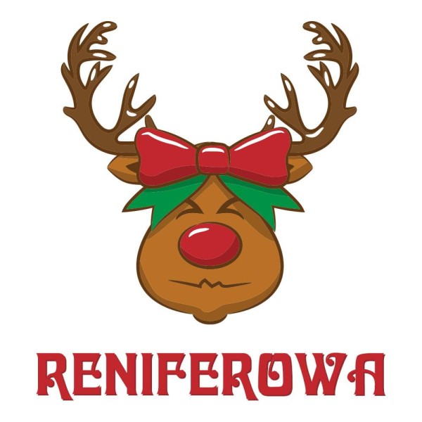 Koszulka Damska T-Shirt Świąteczna Reniferowa