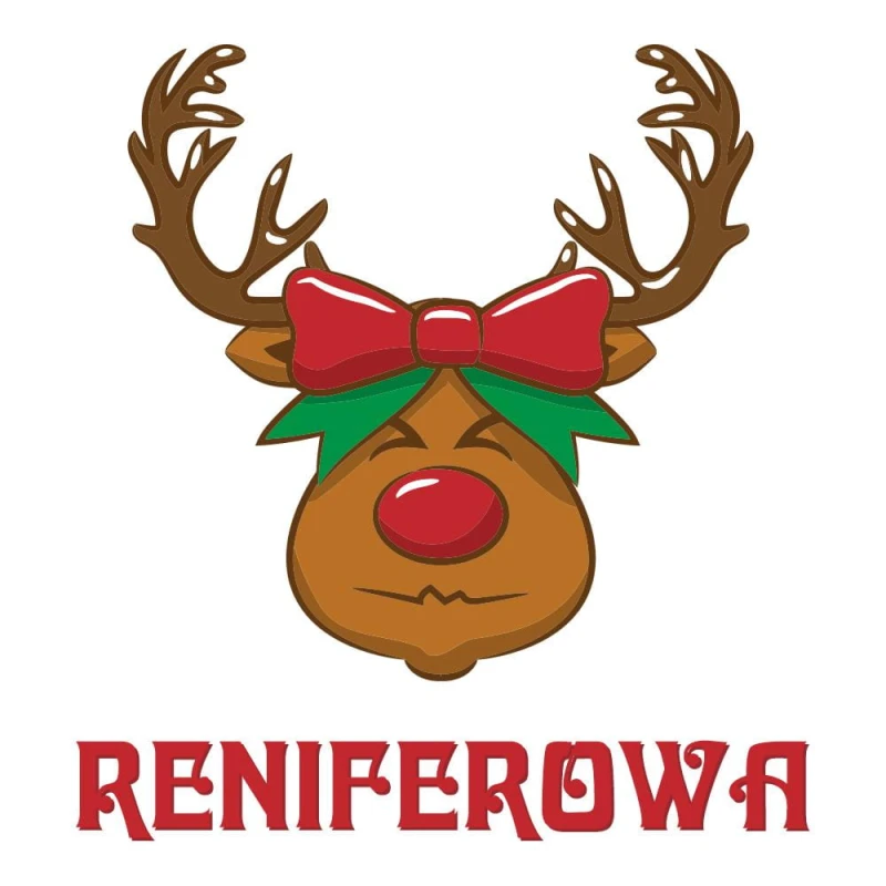 Koszulka Damska T-Shirt Świąteczna Reniferowa