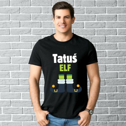 Koszulka Męska Świąteczna Tatuś Elf