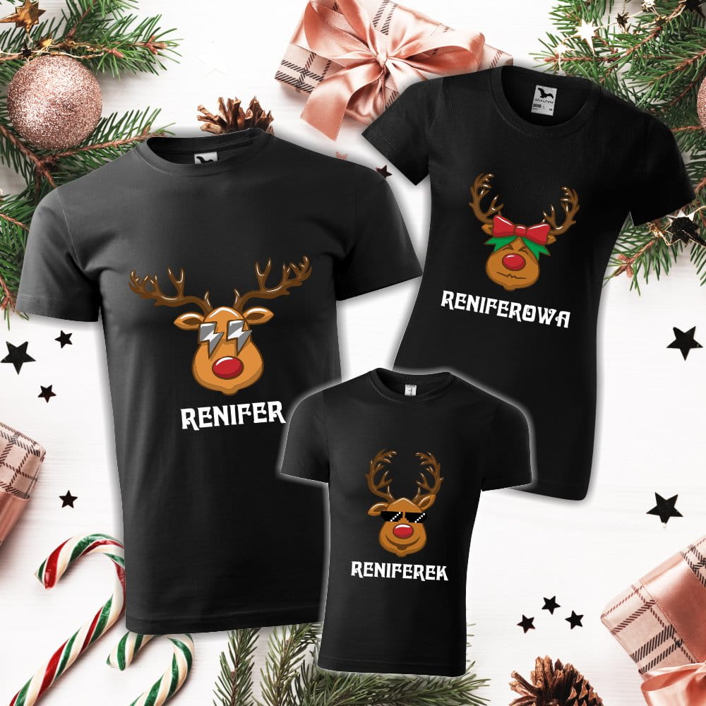 Zestaw Koszulek Świątecznych Dla Mamy Taty Dziecka