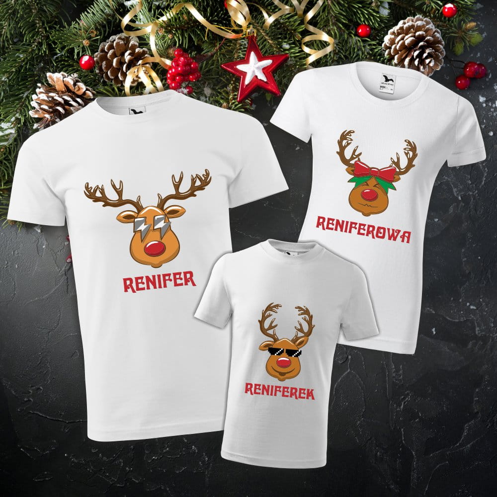 Zestaw Koszulek Świątecznych Dla Mamy Taty Dziecka