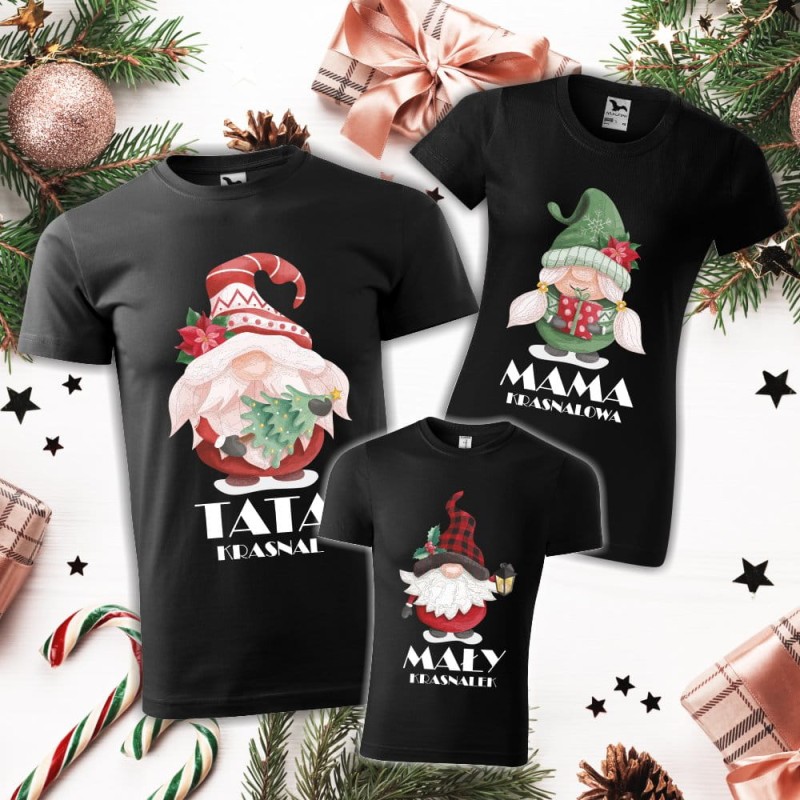 Zestaw Koszulek Świątecznych Mama Tata Mały